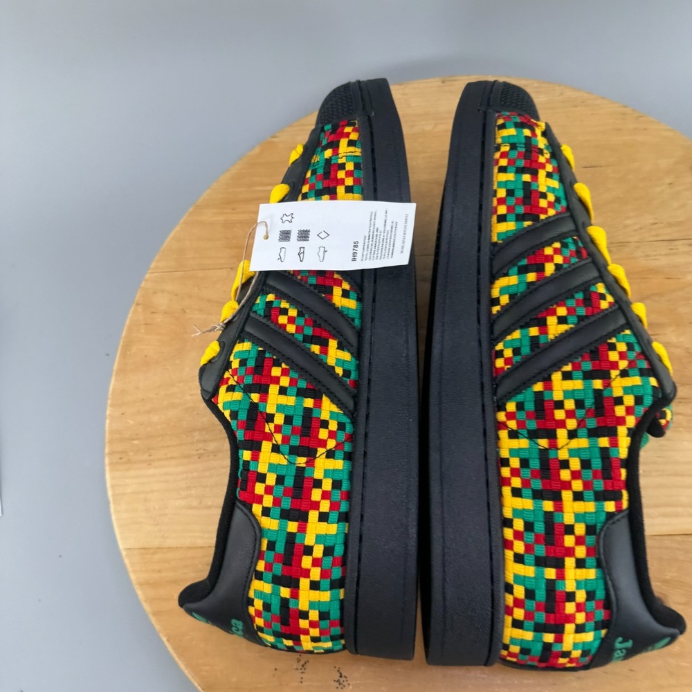 adidas Superstar II 'Jamaica' Mens Size 12 Shoes Black Green Yellow Red Marley - Picture 6 of 9